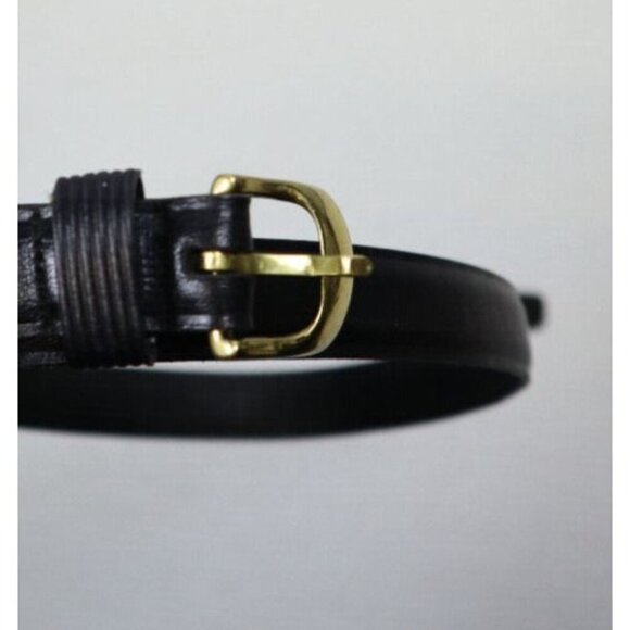 HENRY GRETHEL WOMEN'S BLACK GLAZED ANTIQUE COWHIDE LEATHER BELT - 3/4" - SIZE 32 - Picture 4 of 11